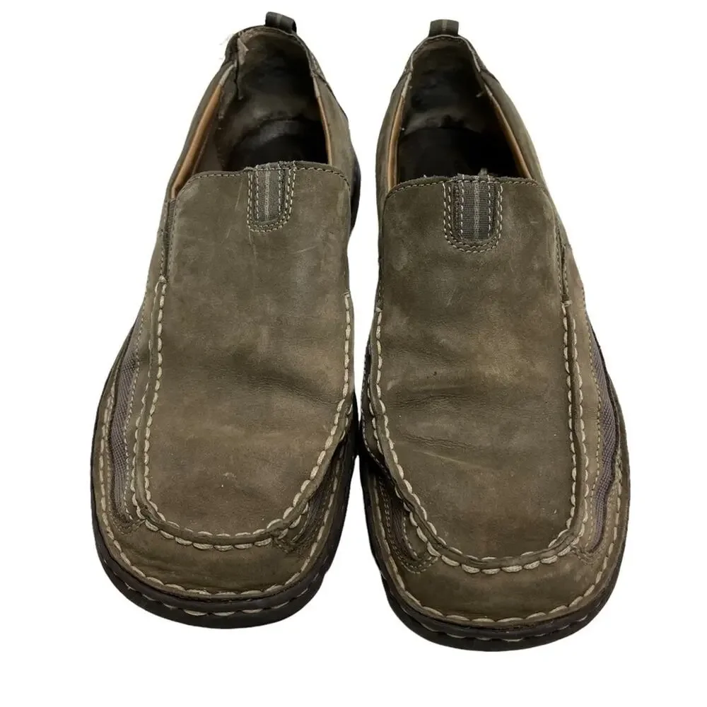 CLARKS XTR LITE Genuine Leather Neutral Taupe Loafers Casual Slip On Shoes 10.5